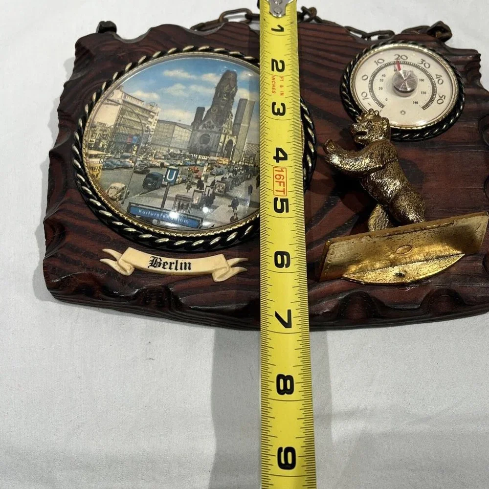 Vintage Berlin Wooden Antique Era Bubble Glass Wall Hanging Souvenir‎ ￼￼